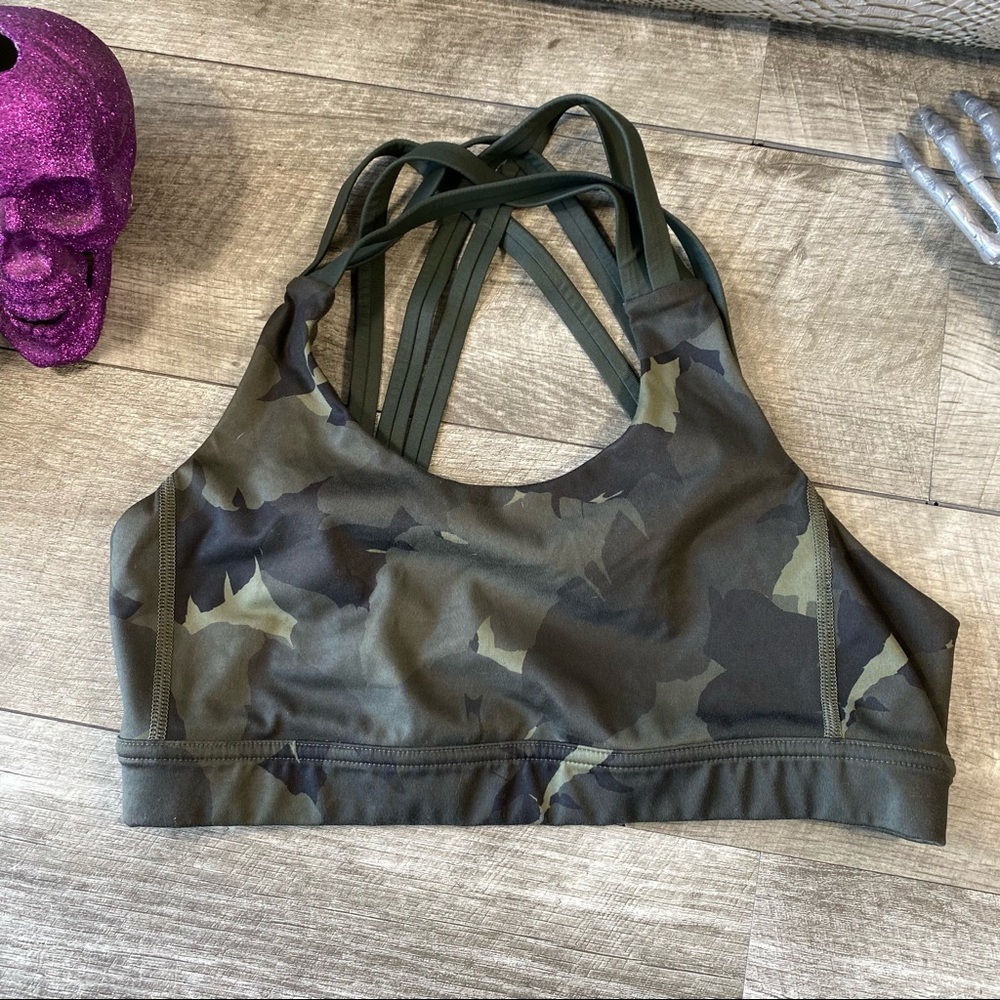 Lululemon green camo all sport sports bra - Picture 1 of 5